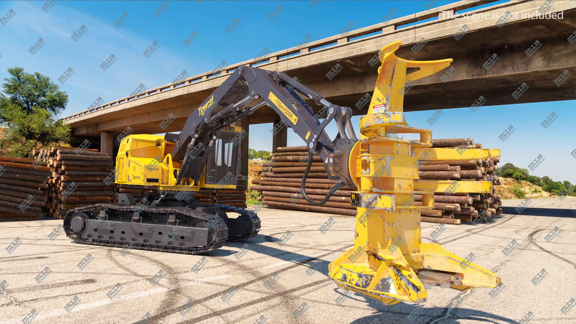 images/goods_img/20210313/3D Tigercat 855D Tracked Feller Buncher Dirty Rigged/2.jpg